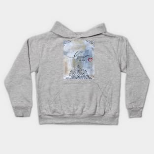 Gold And Grey Sentiment A4 Kids Hoodie